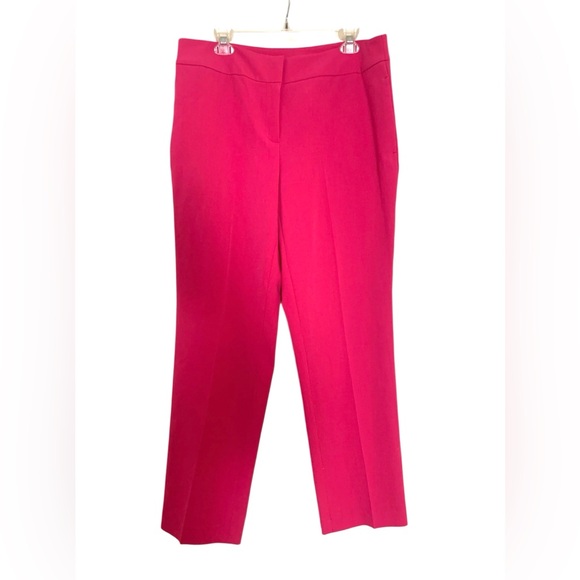 Kasper Pants - New Kasper Silk Pants Trousers Straight Leg Hot Pink Size 12